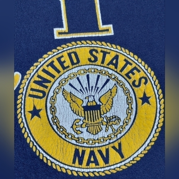 VINTAGE 90s US Navy Men’s 2XL T-shirt Military Tee Made In USA Soffe Crew Neck - Picture 4 of 7